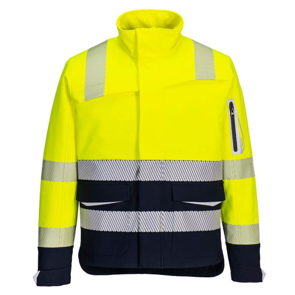 Huski Hi-Vis Contrast Softshell 3L Yellow/Navy